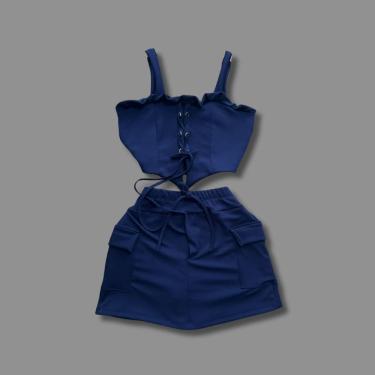 Imagem de Conjunto Plus Size Short Saia Cargo + Cropped Ilhós 0606