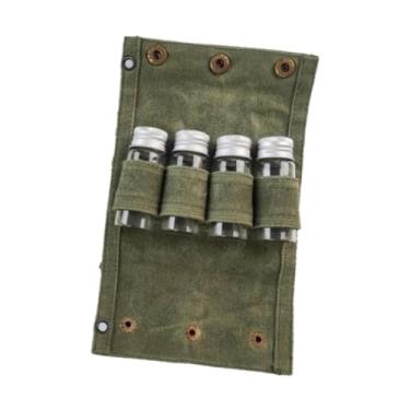 Imagem de simhoa Bolsa de especiarias com kit de especiarias com potes de potes de frascos de vidro para cozinhar churrasqueiras internas, Verde Escuro