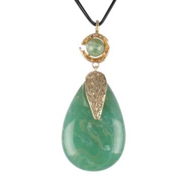 Imagem de joymiao Colar de couro para mulheres, pingente grande, gargantilha hippie, vintage, colar grosso, boêmio, para mulheres, Couro sintético Zinco, Sem Pedra Preciosa