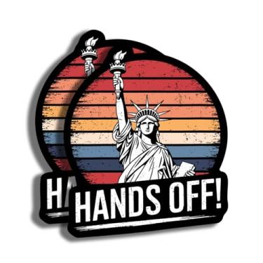 Imagem de Adesivo Retrô Estátua da Liberdade - Mãos Fora - Decalque Vintage da Liberdade - Patriótico - Laptop Divertido - Carro - Durável para Carro Caminhão Caixa de Ferramentas Locker Superfície de Metal