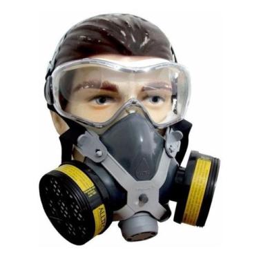 Imagem de Mascara Respirador Facial Com 2 Filtros Para Gases Ácidos - destra