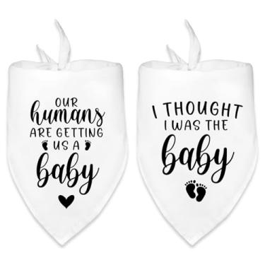 Imagem de Bandana de cachorro anúncio de gravidez Vestuário e acessórios Our Humans are Getting Us a Baby I Thought I was The Baby Pet Dog Scarf Baby Reveal Photo Prop Pregnancy Baby Coming Soon Announcement