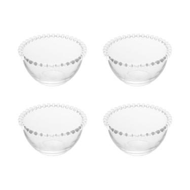 Imagem de Cj 4 Bowls Cumbuca de Cristal Pearl Bolinha Transparente 14x8cm Wolff