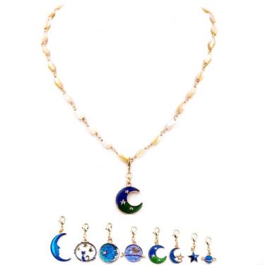 Imagem de malahill Colar de corrente de pedras preciosas fashion feito à mão com contas de pedra natural para mulheres, presente adorável para mãe e namorada, Pedra, Pedra semiporeciou