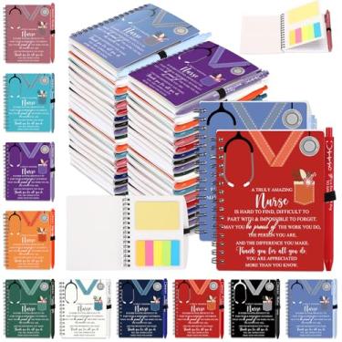 Imagem de Jetec 40 conjuntos de presente de agradecimento de enfermeira 2024, presentes de agradecimento para assistentes de enfermagem médicos, caderno espiral inspirador com bloco de notas adesivas, caneta