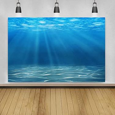 Imagem de Laeacco Fundo Mundo Subaquático 4 x 3 metros Fundo de Fotografia Submarino Luz Solar Azul Profundo, Fundo de Raio Sol, Fundo do Mar, Decoração de Casa, Festa Infantil Menino Recém-Nascido