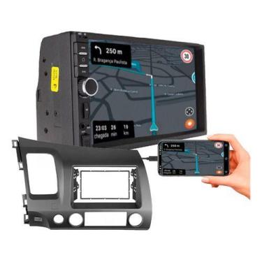 Imagem de Kit central multimidia mp5 7 pol com moldura honda civic 2007 a 2011 -