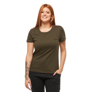 Imagem de Camiseta Baby Look Feminina Lisa - Konoa, Verde, GG, Feminino