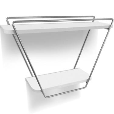Imagem de Prateleira Nicho Industrial Arrow De Parede - prata/branco
