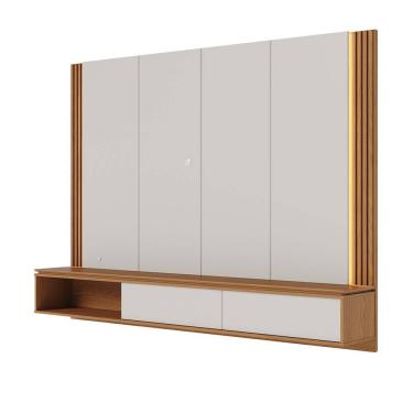 Imagem de Painel TV 75 Pol 180cm Bancada Suspensa Ripado Led Duda C04 - D`Rossi