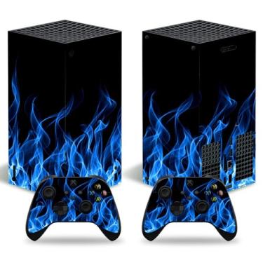 Imagem de Skin Sticker for Xbox Series X Digital Edition, Vinyl Decal Cover Wrap for Console and Controller (Blue Flame)