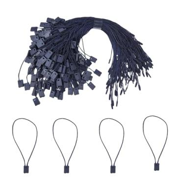 Imagem de 200 fios de nylon para pendurar etiqueta, 18 cm, azul marinho, fecho de pressão, prendedor de laço de 1 mm de espessura para roupas, sapatos, bolsas, etiquetas de preços, etiquetas de preços