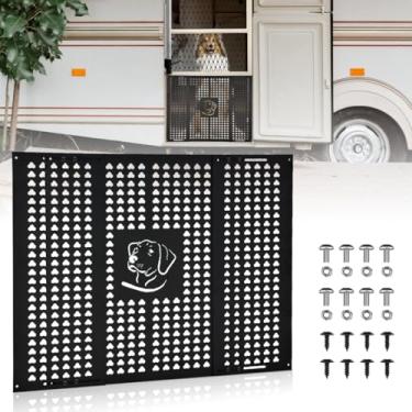 Imagem de KMFCDAE Protetor de porta de tela de entrada de trailer de alumínio para cães, grade de porta de trailer para trailer, ajustável de 40.6 cm- 80.5 cm, persiana de janela de porta de trailer, acessórios