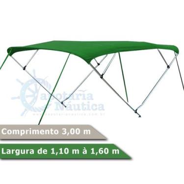 Imagem de Capota Toldo Nautico 4 Arcos 3m Comprimento P/ Lanchas, Barcos de Alum