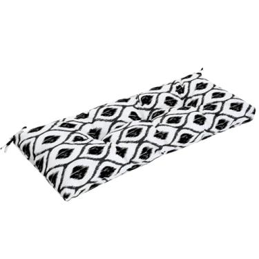 Imagem de PRIMEPATIO Almofada de banco externa impermeável, almofada de assento de banco tufado 106 x 38 cm, almofadas de assento de vime para ambientes internos de jardim externo e varanda