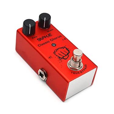 Imagem de SAPHUE Pedal De Efeitos Guitarra Chorus Clássico Com Botão Taxa/Largura, Pedais Alta E Baixa Frequência Casco Metal Aço, Mini Tipo Único Dc 9V True By