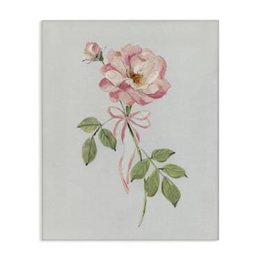 Imagem de Stupell Industries Zinnia rosa com tela de fita design de arte de parede por Sally Swatland, 61 x 76