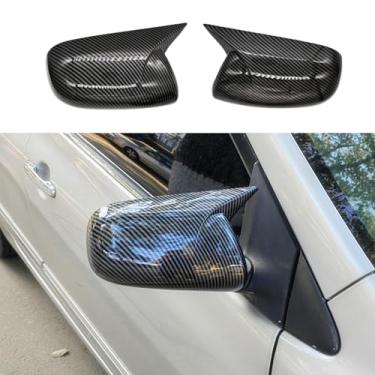 Imagem de Blazeray Estilo de carro ABS porta boi buzina espelho retrovisor tampa tampas guarnição exterior decoração acessórios para Toyota Corolla 2009 2010 2011 2012 2013 sem luzes de sinal (fibra de carbono)