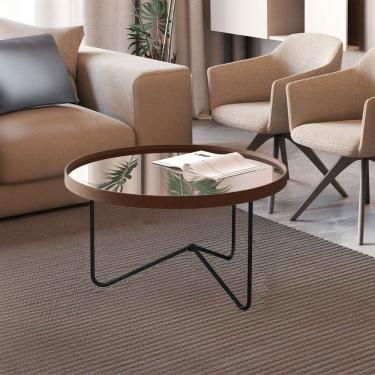 Imagem de Mesa de Centro Alamanda com Espelho Castanho/Preto - Jb Bechara