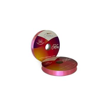 Imagem de Cinderela Fitas Fita de Cetim Simples Face, 15 mm, Rosa Chiclete, Rolo de 50 Metros