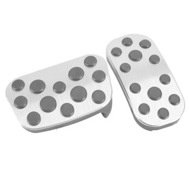 Imagem de ciciTree Capa de pedal de freio de acelerador a gás compatível com Toyota Tundra 2022-2024 prata e preta