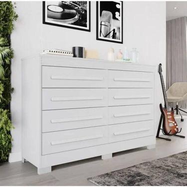 Imagem de Cômoda Califórnia 8 Gavetas 100% Mdf Branco - Benetil