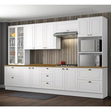 Imagem de Cozinha Modulada 343cm 6 peças 12 Portas 7 Gavetas Americana Henn - Br