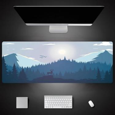 Imagem de Mouse Pad De Impressão De Desenho Animado Azul 900x400 Laptop Big Notebook Computer Gaming Mouse Pad, 800x300x3mm