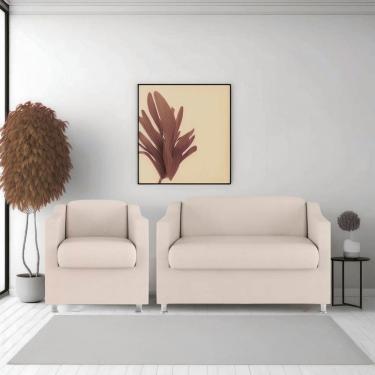 Imagem de Namoradeira + Polt. Bia P/ Sala de Estar Consultório Clinica Hospital Recepção Suede