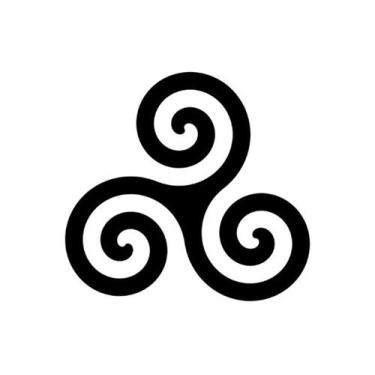 Imagem de aplique simbolo Trisquel Celta com fita dupla face decoração quadro de