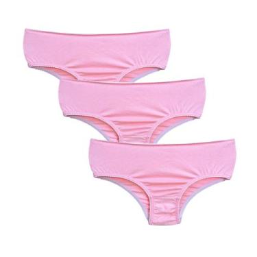 Imagem de Kit 3 Calcinhas Infantil Criança Algodão Cotton Kids - Polo Basic, GG,