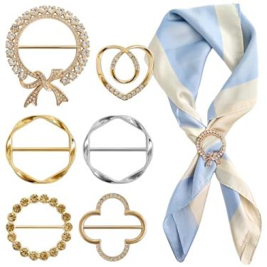 Imagem de Anéis de lenço de seda, clipes de gravatas de camisa de liga de moda para mulheres, clipes de modelagem de camiseta, Metal, Sem Pedra Preciosa