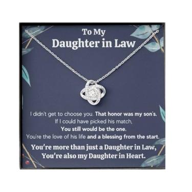 Imagem de Colar Daughter in Law Presente da Mother in Law To My Daughter in Law Jewelry with Message Card and Gift Gift Gift Surprise Gift for Daughter in Law Gift. Colar para Daughter in Law, Gema, Zircônia cúbica,