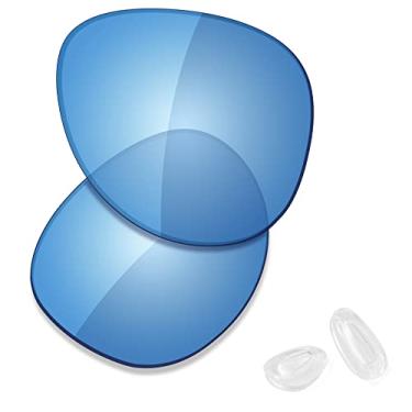 Imagem de SAUCER Lentes de reposição premium e protetores de nariz para óculos de sol Oakley Elmont M OO4119 58 mm High Defense - HD Ocean Polarizado