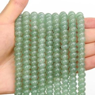Imagem de BONNY BOXX 1 fio natural 5 * 8 mm contas de aventurina verde Rondelle, contas de pedra de disco de ábaco natural, pedra preciosa espaçadora solta para pulseira faça você mesmo, colar e fazer joias