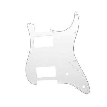 Imagem de ROZILO 11 Hole Guitar Strat Pickguard HH Humbucker para Fender Padrão Stratocaster Estilo Moderno Branco 3 Ply