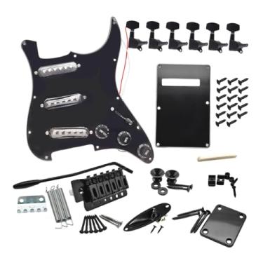 Imagem de Esquirla Kits de guitarra elétrica faça você mesmo, placa traseira, porca de corda multifuncional, placa de proteção de 11 furos, proteção de de, Black B