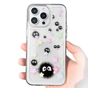 Imagem de NXBNK Capa de telefone transparente Star Soot Sprite para iPhone 16 Pro Max, capa protetora macia de desenho animado para iPhone 16 Pro Max 2024 - Soot Sprite