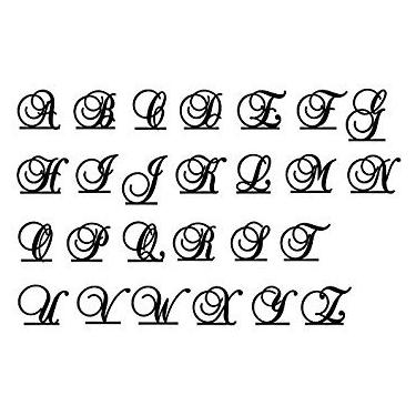 Imagem de Forbes Favors monograma letra inicial acrílico bolo Topper casamento A B C D E F G H I J K L M N O P Q R S T U V W X Y Z &, Dourado, N, 1