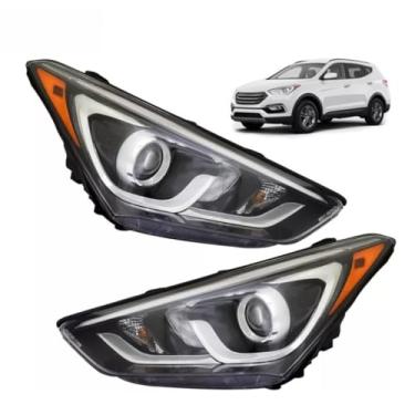 Imagem de Lâmpada de neblina esquerda direita LED luz diurna frontal LED conjunto de farol lâmpada de canto ampla compatível com Santa FeSport 2017-2018 (direita)