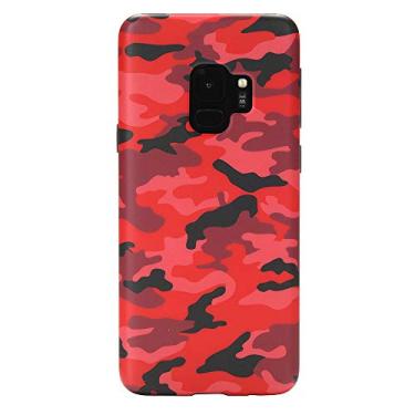 Imagem de Capa de veludo caviar para Samsung Galaxy S9 – Capa protetora premium para Samsung Galaxy S9, Red Camo