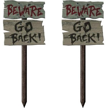 Imagem de Stephanie Imports Estaca temática de jardim de Halloween (Cuidado: Voltar!, 22)