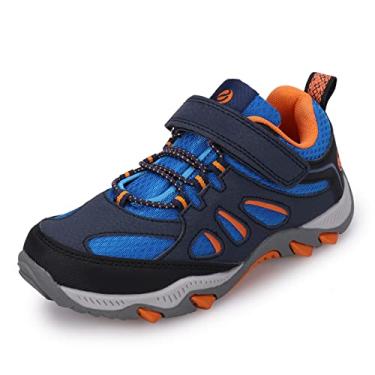 Imagem de UOVO Tênis para meninos e meninos tênis de corrida à prova d'água tênis para caminhada infantil atlético ao ar livre antiderrapante (pequeno/grande), Azul/Laranja6699, 11 Little Kid