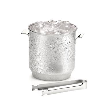 Imagem de Balde Para Gelo Bartender Aço Inox Com Pinça 650ml Bar Forma
