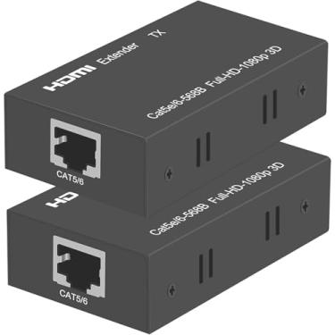 Imagem de Yukidoke Extensor Hdmi De 200 Pés Sobre Cabo Ethernet Cat6/Cat7 1080P Full Hd Com Função Poc, Suporte Para Saída Áudio E Vídeo 1.4, Transmissor Receptor Sincronizados
