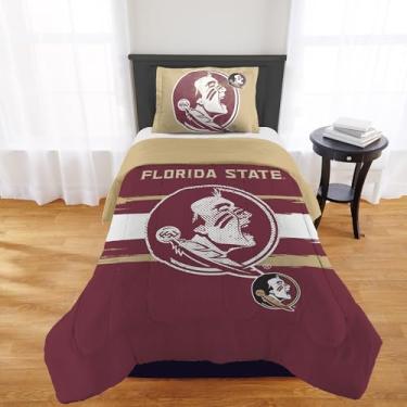 Imagem de Conjunto de edredom Florida State Seminoles – roupa de cama Seminoles para dormitórios, quartos de hóspedes, trailers, portas traseiras e FSU decoração de dia de jogo, solteiro/solteiro GG