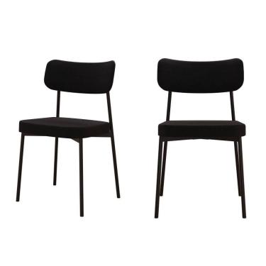 Imagem de Cadeira Mynna Fixa C/4 Pes 525 X 470 X 790 Mm C/2 Un. Courino Preto Courino Preto