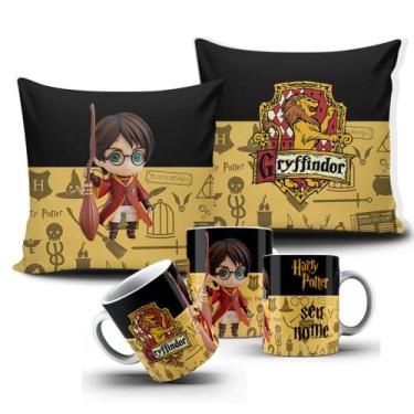 Imagem de Kit almofada e caneca harry Potter Grifinória Personalizada com nome -