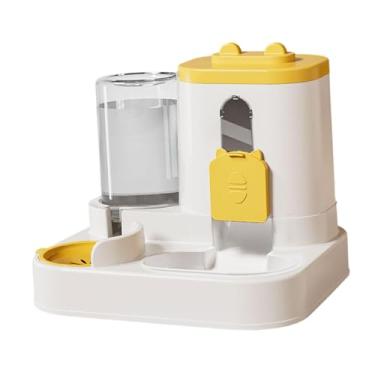 Imagem de Baoblaze Alimentador automático para animais de estimação e bebedouro para cães 2 em 1, antiderrapante, estação de alimentação de grande capacidade para gatos, Amarelo