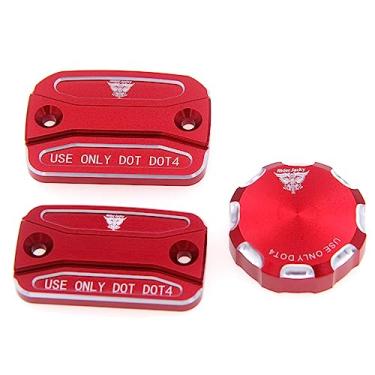 Imagem de Riderjacky Para Ducati Hypermotard 796 2010-2012, Hypermotard 821 2014-2016, Hypermotard 939 2016-2017 CNC Alumínio Motocicleta Frontal Traseira Freio Embreagem Cilindro Tampa do Reservatório de Fluido